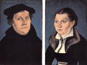 盧卡斯 伊爾 韋基奧 尅拉納赫 Diptych with the Portraits of Luther and his Wife 盧卡斯 伊爾 韋基奧 尅拉納赫 Diptych with the Portraits of Luther and his Wife